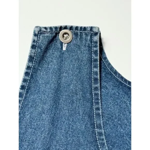 Vintage National Wildlife Federation Denim Jumper Dress Birds Pockets Large - Picture 6 of 10